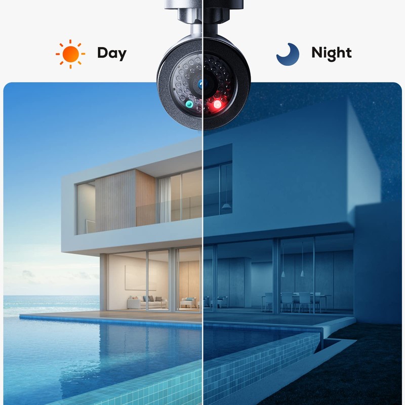 BNT Dummy Fake Security Camera, with One Red LED Light
