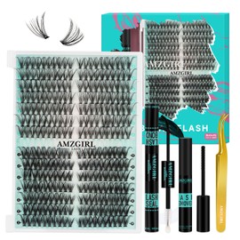 Lash Clusters Kit 280pcs DIY Eyelash Clusters Kit,Individual Lashes Kit 30D 40D D Curl with Lash Bond and Seal, Lash Glue Remover, Lash Tweezers for Lashes Clusters Extension Kit(9-18mm,D-MIX kit)