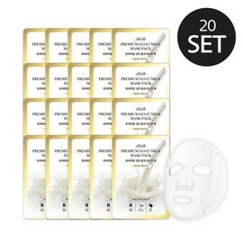 Lir Premium Goat Milk Goat Milk Mask Pack 20 Sheets Set, 20 Goat Milk Mask Packs / 리르 프리미엄 고트 밀크 산양유 마스크팩 20매 세트, 산양유마스크팩20매