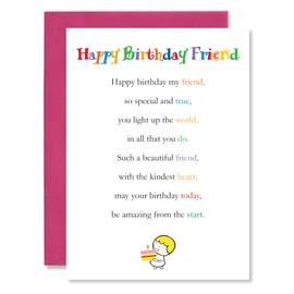 Clarabelle Cards - Happy Birthday Friend (Best Friend) Greetings Card - Pack of 5 | Multipack with Lovely Friendship Poem Verse sold b Card Candy