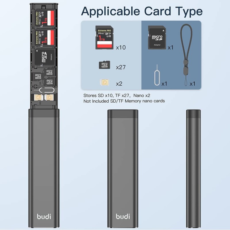 Budi Alloy Memory Card Storage Stick For microSD - Full
