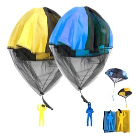 SULIUDAJI Pack of 2 Parachute Toy Children, Parachute Hand Throwing Parachute Outdoor Flight Toy Gift for Children Throw Parachute Games for Outdoor Use