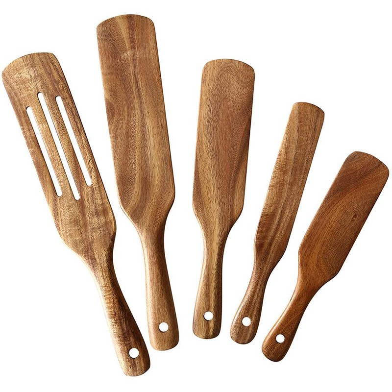 Natural Teak Wood Cookware Set Kitchen Cooking Tools Multifunctional Durable