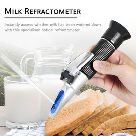 Milk Refractometer 0-20% | Handheld Refractometer Tester for Dairy Farms, Milk Adulteration Detection & Quality Control | Portable Optical Refractometer with ATC 10-30°C | Precision ±0.2%
