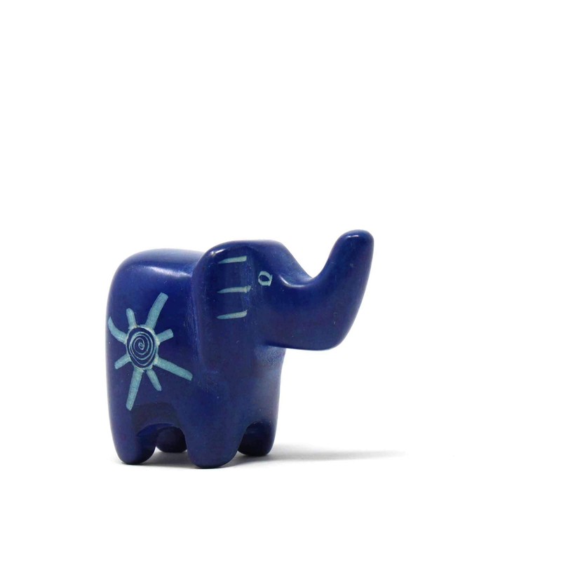 Global Crafts Soapstone Tiny Elephant Figurines, Handmade in Kenya, Assorted