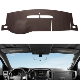 Dashboard Dash Mat Cover Leather Compatible for 07-14 Chevy Tahoe Suburban Denali Avalanche GMC Yukon/XL,07-13 Chevy Silverado GMC Sierra