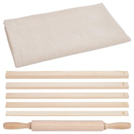 UNICRAFTALE Total 12Pcs Ceramic Clay Pottery Tool Kits Wood Linen Cloth Fabric and Wooden Rolling Pin Rulers Portable Pottery Wedging Board Linen Tablecloth for Home Clay Potterys Sculpture