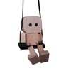 Shaking Wooden Man Figurine, Handmade Feet Shaking Wooden Car Ornament