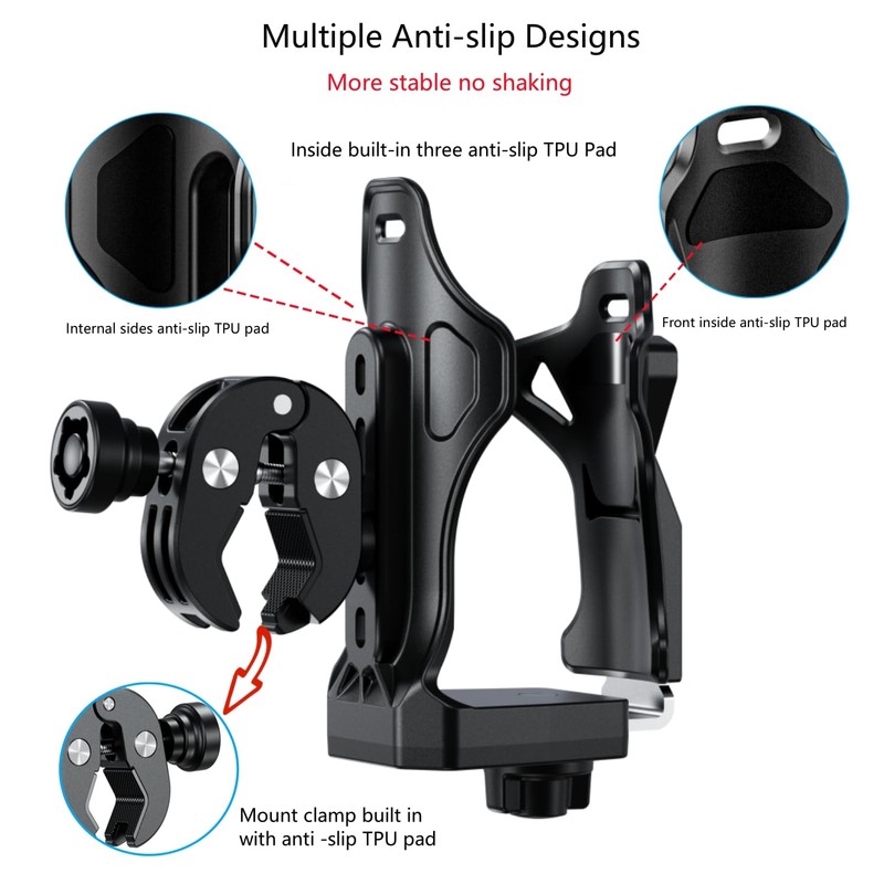 Kewig Anti-Theft Motorcycle Cup Holder, Extra Large Adjustable Size Bike