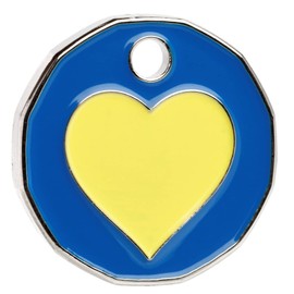 1 unit New Shape £1 coin Trolley Tokens Keyrings Supermarket Locker (Ukraine Heart)