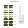 JMEOWIO Semi Cured Gel Strips Nail Art Sticker Wrap Green