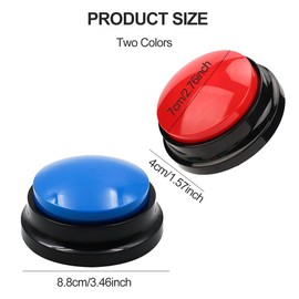 Buzzer with Recording Function, Dog Buttons, Buzzer with Recording Function, Dog Button, Buzzer with Sound, Buzzers Recording Buttons, Pack of 2 Dog Buttons for Communication for Dog Interaction