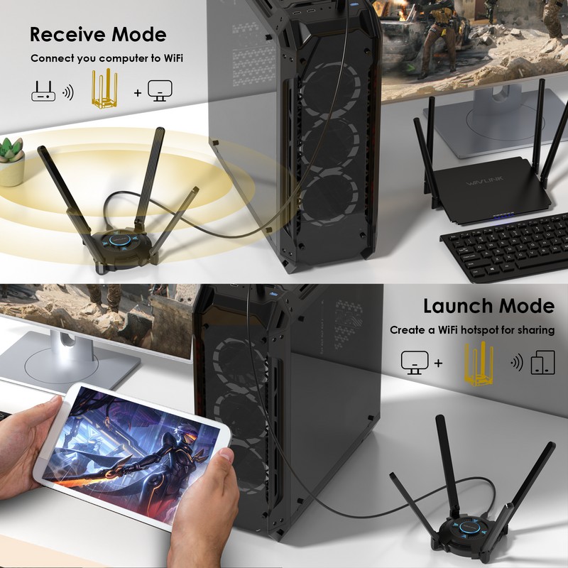 Wavlink 5400Mbps Wireless USB 3.0 Wifi 6E Adapter Dongle Tri-Band