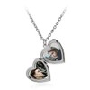 Caiyao Engraved Love Heart Holds Pictures Photo Locket Pendant Necklace14K