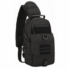 PHOENIX IKKI Tactical Outdoor Crossbody Ambidextrous Body Bag One Shoulder Sports Bag, Black