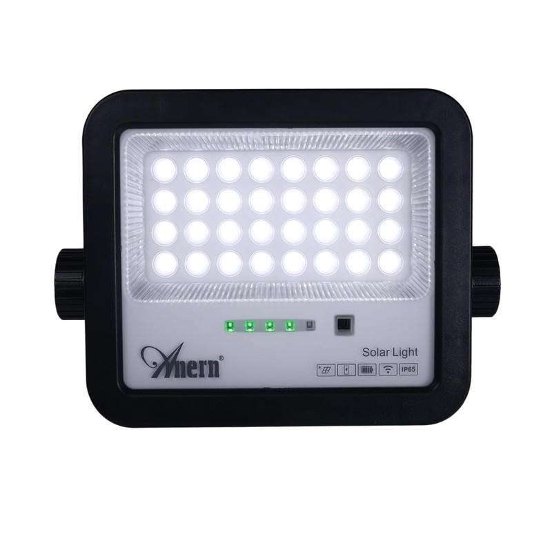 Anern Outdoor Solar Flood Light, 6500K Bright White Floodlights, IP65