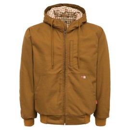 TICOMELA FR Jackets for men Flame Resistant Duck Hoodies Insulated Hooded Coat Outwear Water Repellent Oil Resistant