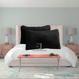 Hug & Snug Teddy Cuddles Fluffy Pillowcase Cosy & Warm Super Soft Pillowcase Cover Pair Only COLOUR : Black