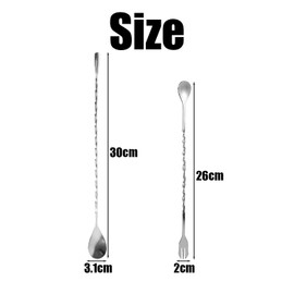 GDFHBD 1 Spoon And 1 Piece Fork Spoon, Stainless Steel Tableware, Mixing Spoon, Bartending Tools, Bar Accessories.