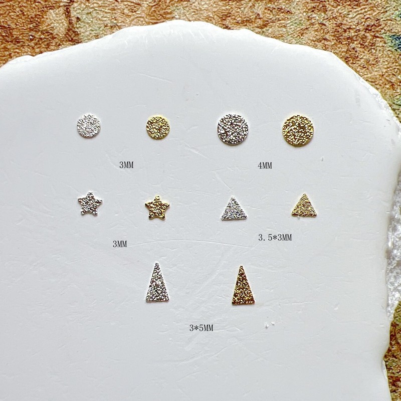 Nail Art Metallic Stud Set, Gold and Silver Mix, Round