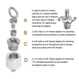 Compatible with RODE Microphone Thread Screw Adapter kit Converter Camera Screw Mount Set 1/4 to 3/8,3/8 to 5/8,5/8 to 1/4 Screw Adapter Accessories for RODE Mic