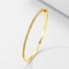Gold Plated Cubic Zirconia Bangle Classic Bracelet (Golden, One size)