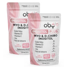 Oby Inositol Plus  Myo Inositol y D-Chiro Ratio 401  120 tomas  con Acido folico  Zinc  Prebioticos  Vitaminas Mujer  120 das  Suplemento Alimenticio 