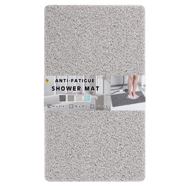 Rzoysia 0.6" Thick No Suction Cups Non Slip Shower Mat, 16"x27.5", Two Colors Design Anti-Dirty Bathtub Mat, PVC Loofah Massage Foot Mat for Bathroom, Quick Drying, Anti-Fatigue