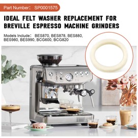Felt Washer Lower Burr for Breville Espresso Machine Grinders BES870XL, SP0001575 Replacement Accessories for Breville Barista Express 870/876/878/880/980, Coffee Machine Cleaning Gasket, 1PCS