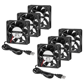 6Pcs 60mm Fan 2.36in USB Brushless Cooling DC 5V 60mm x 15mm Fan Cooler Speed 4200 RPM Fan for 3D Printer Cooling Electronics Air Purifier Cooling DIY Projects