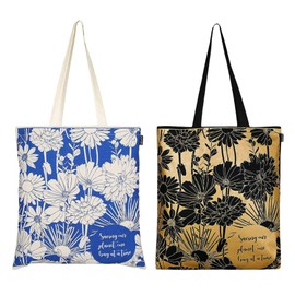 Eco Right Aesthetic Canvas Tote Bag for Women, Cute, Trendy and Reusable, Cotton Bags for School, Shopping, Gym, Library and Beach, Perfect for Groceries