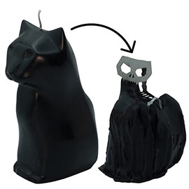 Hidden Skeleton Cat Candle (Black)