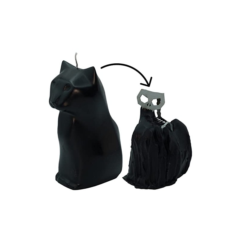 Hidden Skeleton Cat Candle (Black)
