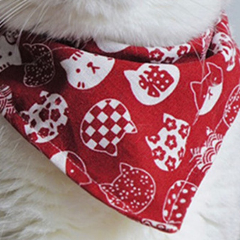 Cat Triangle Bib Cute Japanese Style Adjustable Mohair Pet Triangle