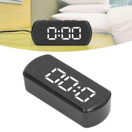 Digital Alarm Clocks, Simple Small Electronic Desk Clock -1050℃ ABS Time Memory Function Snooze Temperature 12 24Hr for Office for Elderly (White)