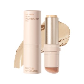 SIYDYRIT Flawless Eraser Foundation Stick, Korean Lightweight Foundation Balm with Brush, Contour Stick Makeup, Full Coverage Foundation for Women, Natural Finish Makeup,#01 CREAM WHITE