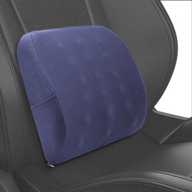 Quirlig Car Lumbar Cushion, Memory Foam Lumbar Support Cushion, Car Seat Back Cushion, Ergonomic Back Cushion for Car, Home, Office, Wheelchair, Navy Blue