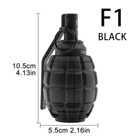 Zhongren F1 Hand Grenades Plastic Toy Dummy Grenade Model Tactcial Airsoft Paintball Army Role Play Prop 14+ (Black)
