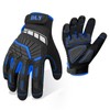 Heavy Duty Work Gloves, Impact Protection Mechanic Gloves, Synthetic Leather