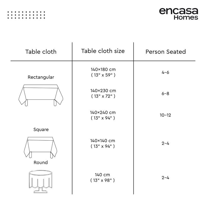 Encasa Homes Tablecloth for 6 ft Centre Dining Table -