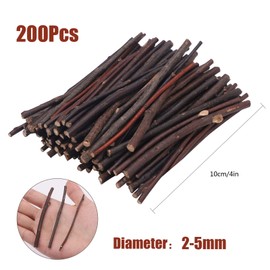 Branch Wood Sticks,200 Pieces Natural Unfinished Craft Branches,4 Inches Wood Log Sticks for DIY Arts Crafts Photo Props Home Decor Floristry,3-5mm in Diameter