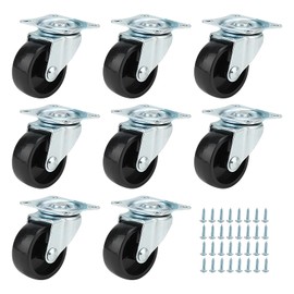 JAPCHET 8 PCS 40mm Swivel Castors Wheels, Up To 160KG Furniture Wheels, Castor Trolley Wheels for Chairs, Tables, Carts
