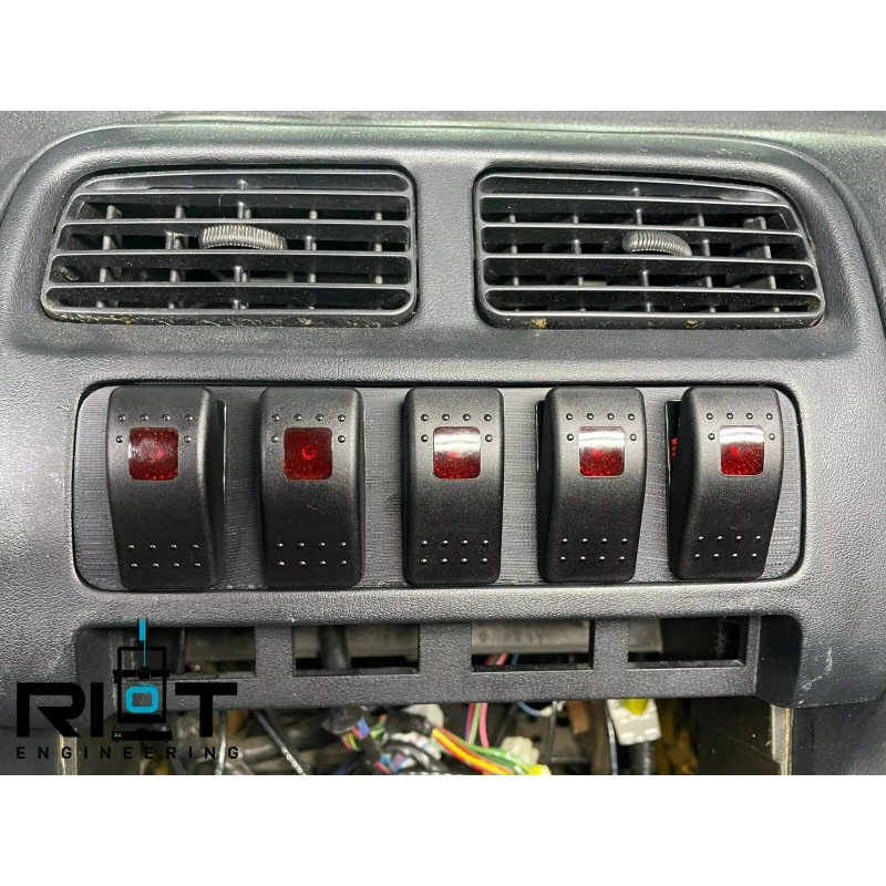 Riot Engineering 95-98 240sx Switch Panel - Red Toggle Switches