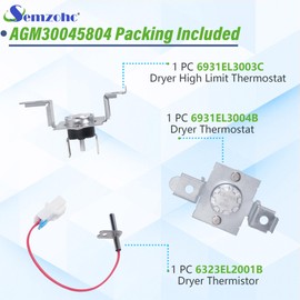 AGM30045804 Dryer Thermistor and Thermostat Kit - 6323EL2001B Dryer Thermistor 6931EL3003C Dryer High Limit Thermostat 6931EL3004B Dryer Thermostat Fit for lg ken-more dryer AP7206815 PS16732335