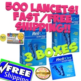 Relion Ultra-thin 500 Count Lancets 30G  FREE SHIPPING!!! Equate Relion