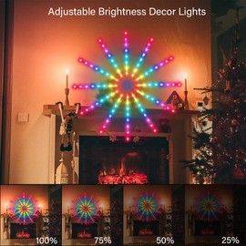 LAMPHOME 24"(60cm) 96LED RGB Shooting Snowflake, Christmas Decoration Super-Bright Multi LEDs Outdoor Christmas Decoration for Outdoor Home Party Wall Hanging