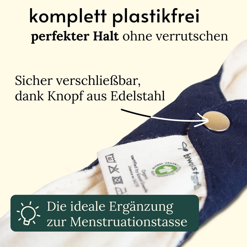 BewusstGrün® 3 Organic Fabric Pads + Care Instructions I 100%