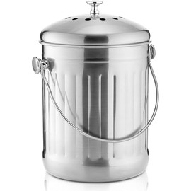 DOZENEGG Compost Bin 1 Gallon - Countertop Compost Pail