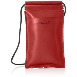 MADIJACK Soup No. 76019 Smartphone Shoulder Genuine Leather Men's Women's Cowhide Leather Thin Purse One-Touch Strap Colors Genuine Leather Smartphone Shoulder, red