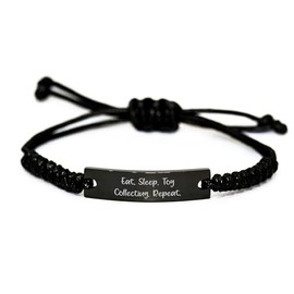 Eat Sleep Toy Collecting Repeat Rope Bracelet Gifts for Toy Collecting Friends Christmas